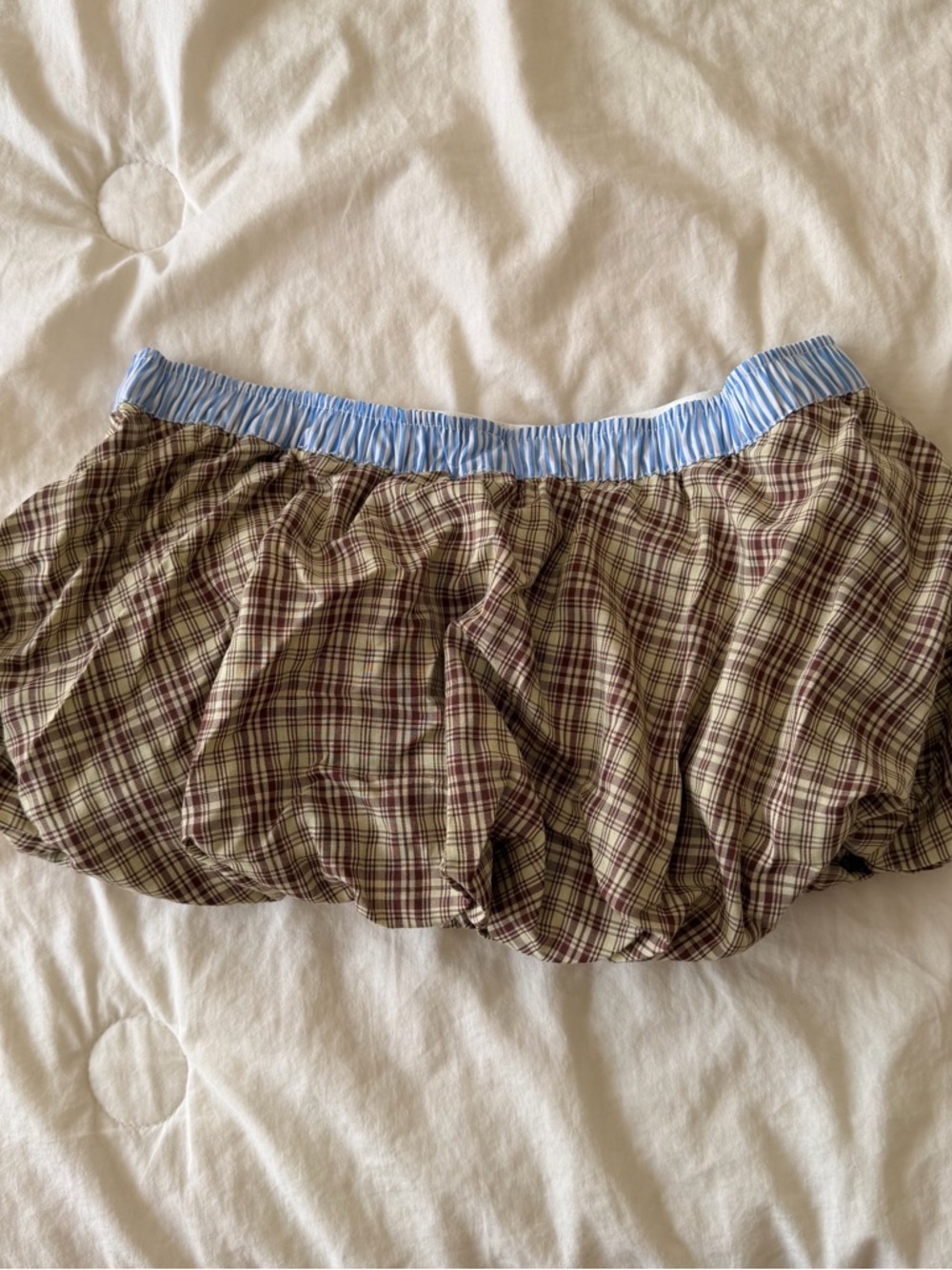 Jaded London Brown Checked Lulu Puffball Boxer Micro Skirt - Picture 2 of 3